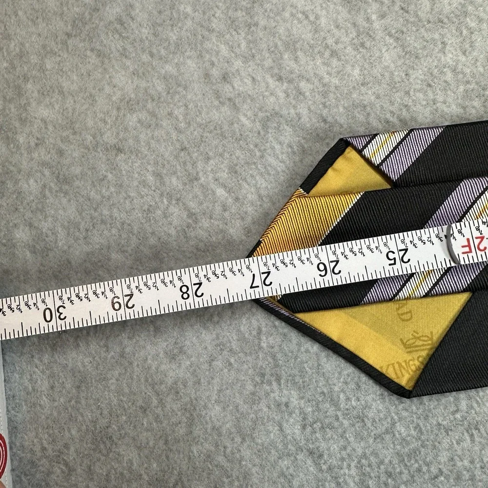 Vintage Kings Road Neck Tie Mens Mogador Stripe‎ Yellow Purple Sears 54x4